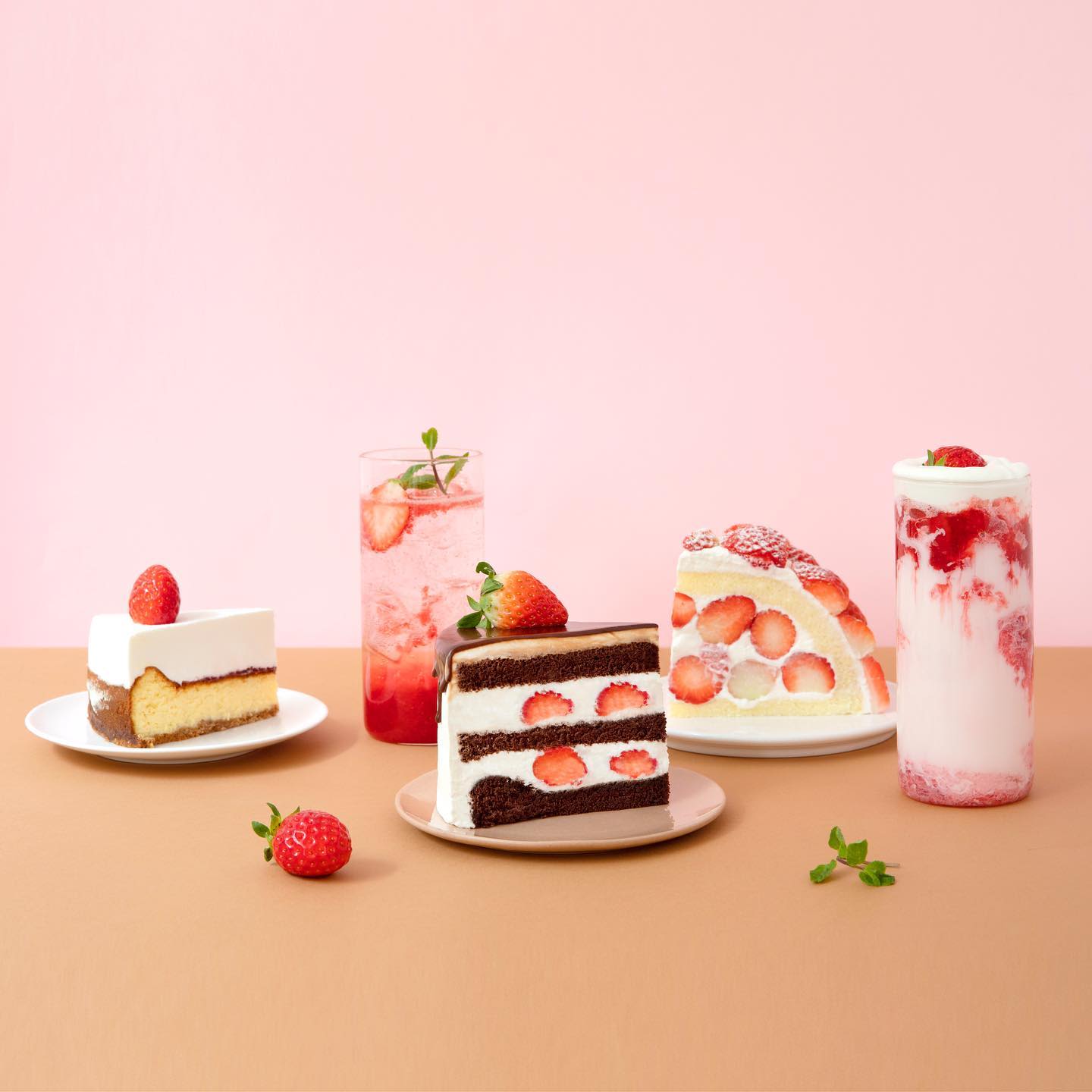Koleksi dessert strawberry
