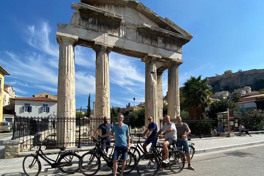 아테네에서 자전거를 탄 사람들의 모임