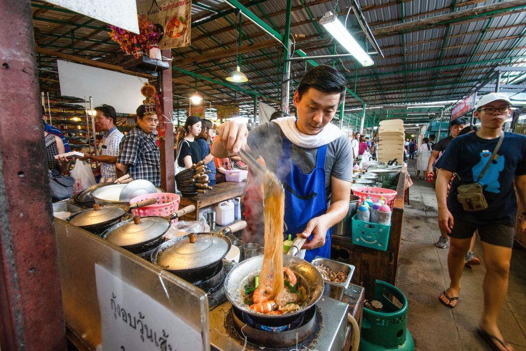 새우를 곁들인 쌀국수!