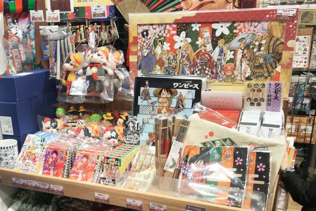 유명 만화의 캐릭터 상품이 있는 곳