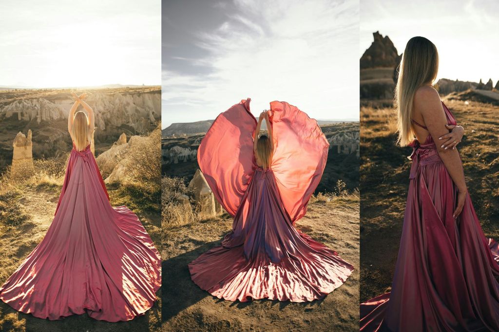 일출을 배경으로 사진 촬영하기