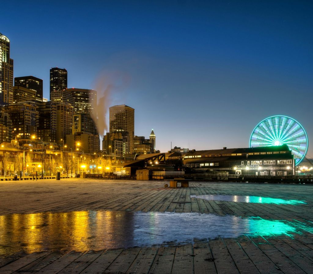 밤에 즐기는 시애틀 항구 투어