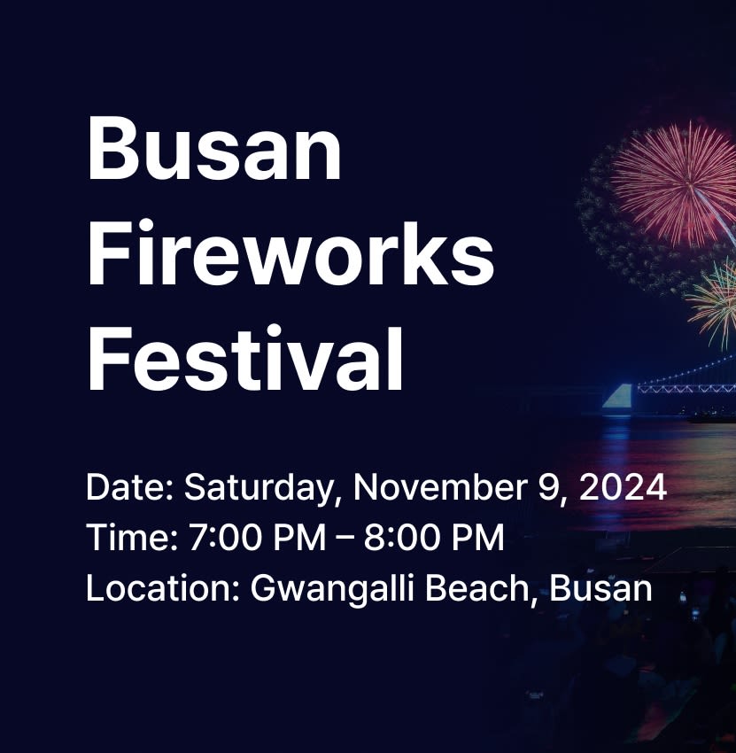 2024 Busan Fireworks Festival R-seat + Busan Spa Land Admission Ticket!