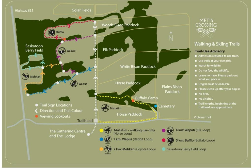 메티스 교차로 문화 센터 트레일 지도