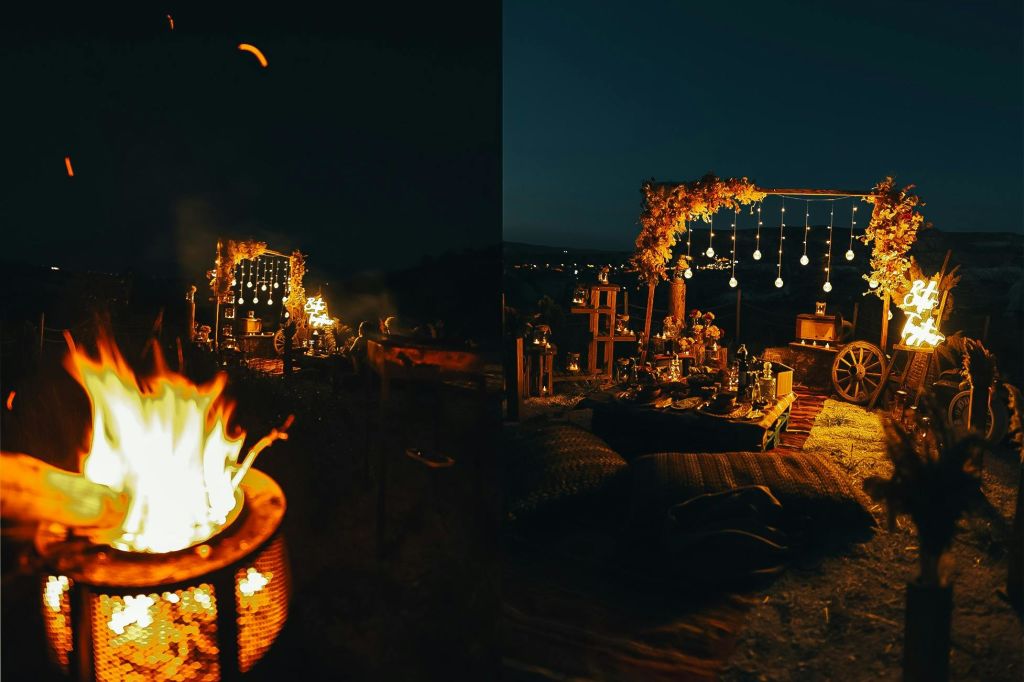 카파도키아 계곡에서 즐기는 로맨틱한 컨셉의 저녁 식사