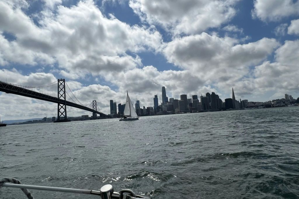 샌프란시스코 스카이라인을 가로지르는 요트 투어