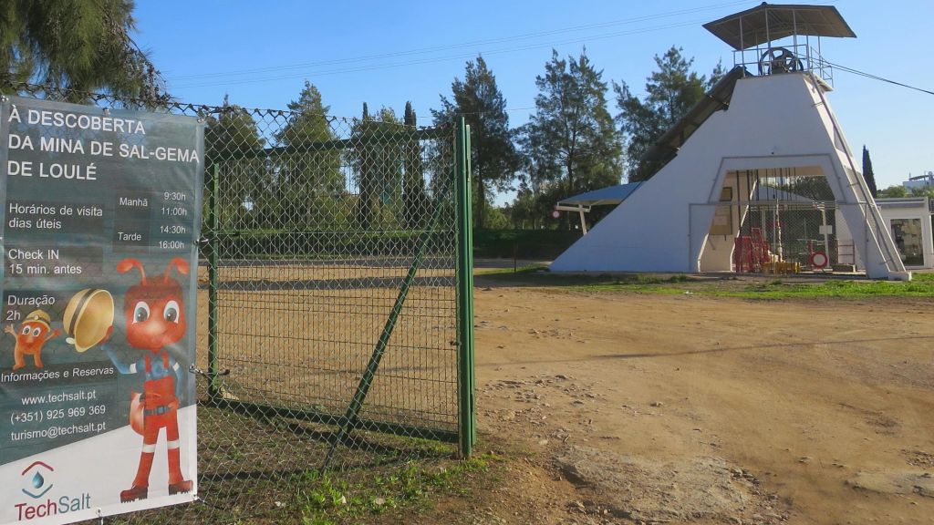 맑고 푸른 하늘 아래 나무와 하얀 건물을 배경으로 흙이 덮인 곳에서 초록색 철사 울타리 문을 여세요.