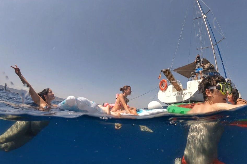 요트 타고 즐기는 수영