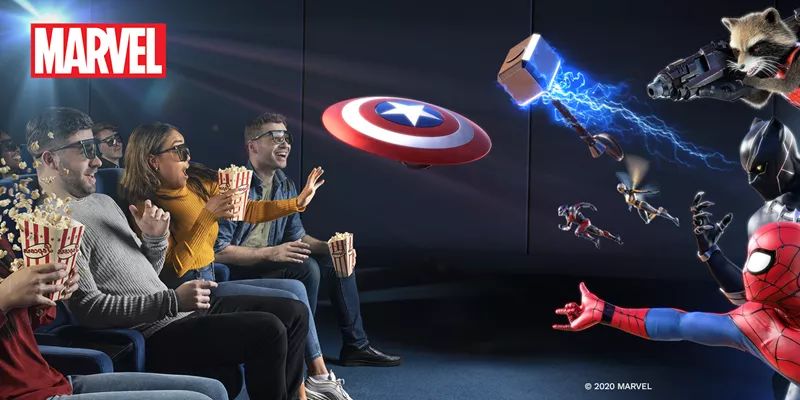 4D 영화관에서 가장 좋아하는 Marvel 슈퍼히어로가 살아 움직이는 것을 경험하세요.