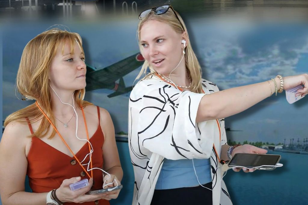 무료 이어버드와 스마트폰으로 즐기는 진주만 멀티미디어 투어.