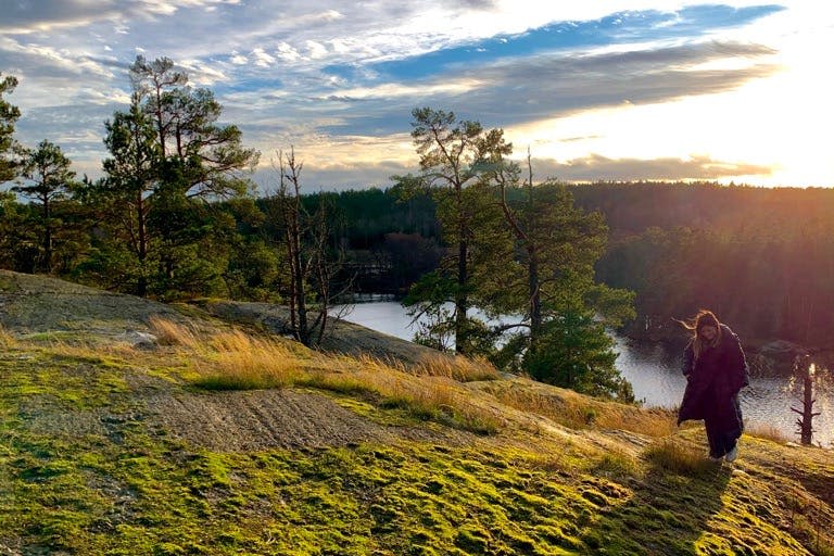 호수 전망을 감상할 수 있는 스톡홀름 자연 하이킹