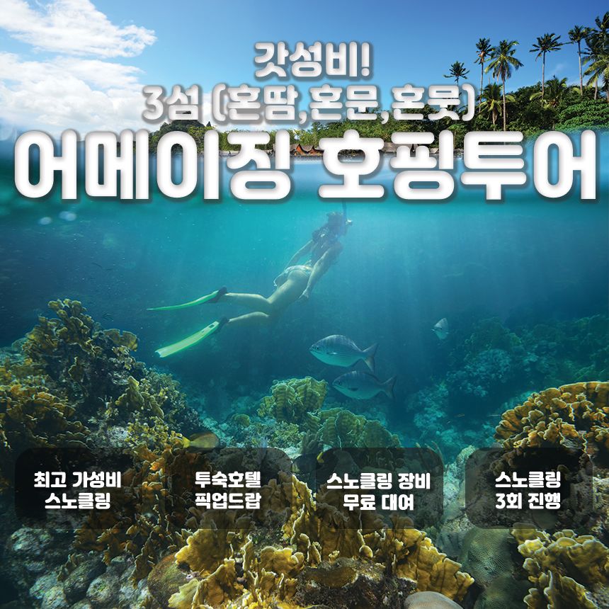 [갓성비] 나트랑 어메이징 호핑투어 3섬 스노쿨링(혼땀,혼문,혼뭇) | NOL 인터파크투어
