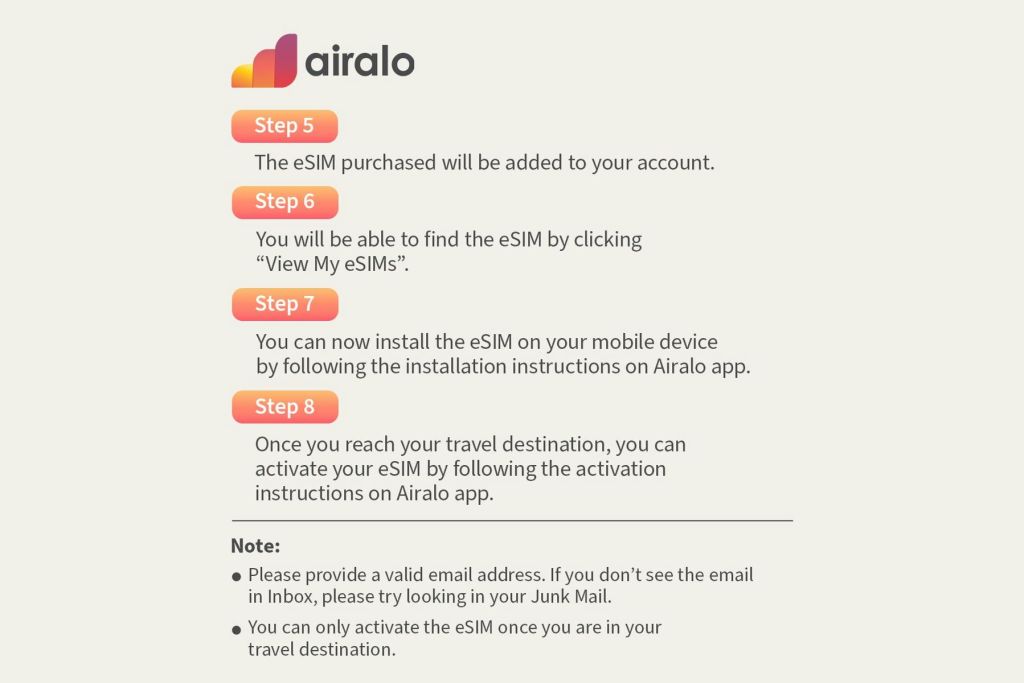 Www.airalo.com에서 eSIM 바우처를 사용하는 간단한 단계
