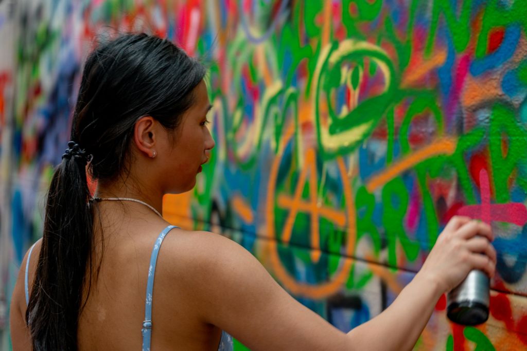 스프레이 페인팅 체험.