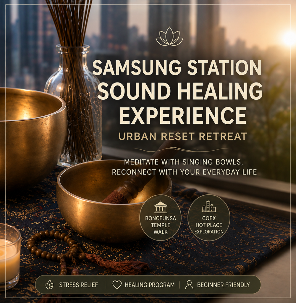 Singing Bowl Meditation and Mindful Walk at BongEunSa Temple