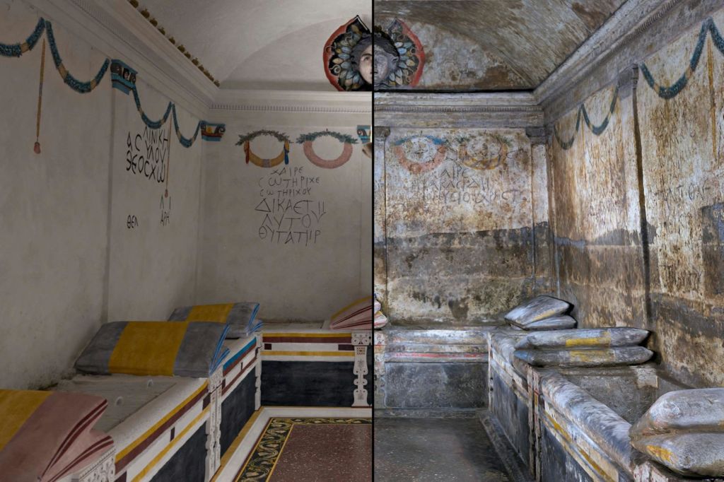 무덤 C, 원래와 현재의 상태.