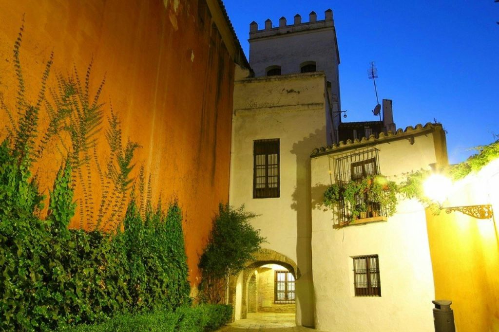 방문하는 동안 지나갈 세비야 유대인 지구의 많은 골목 중 하나입니다.