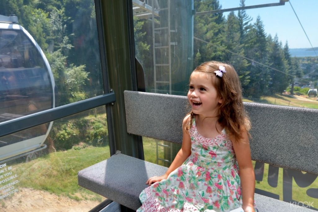 8인승 곤돌라 캐빈에 올라타 로토루아 호수와 도시, 찌는 듯한 지열의 장관을 감상하세요.