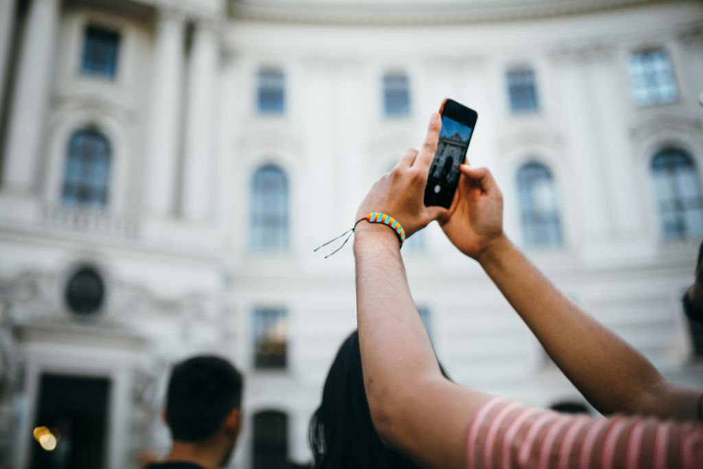 사진 촬영의 순간