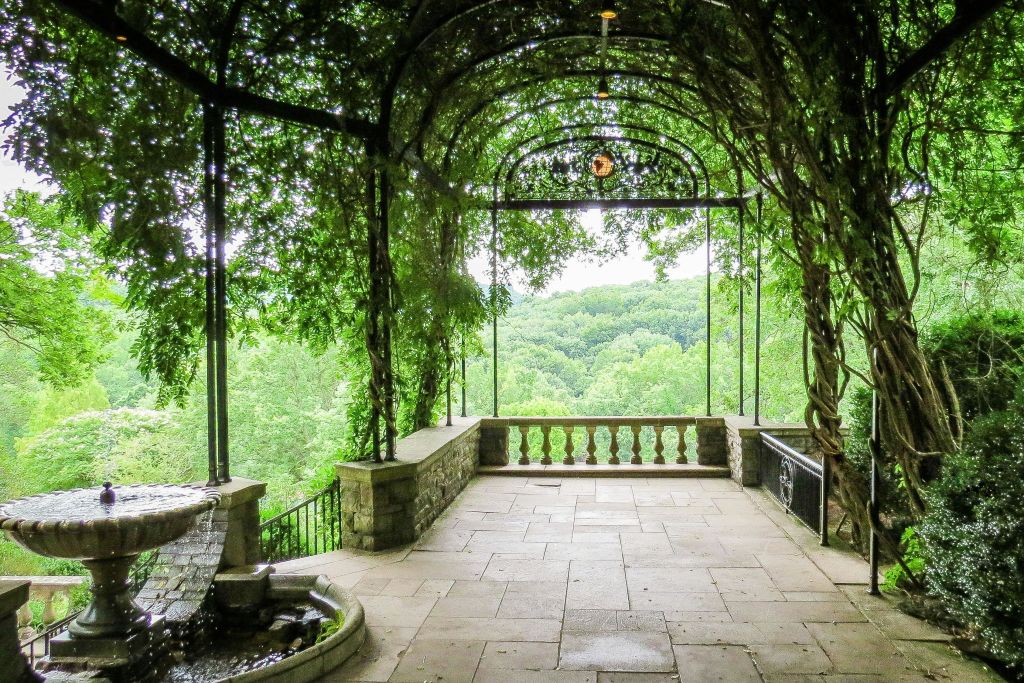 위스테리아 아버 (Wisteria Arbor) 의 아름다운 풍경을 감상해보세요.