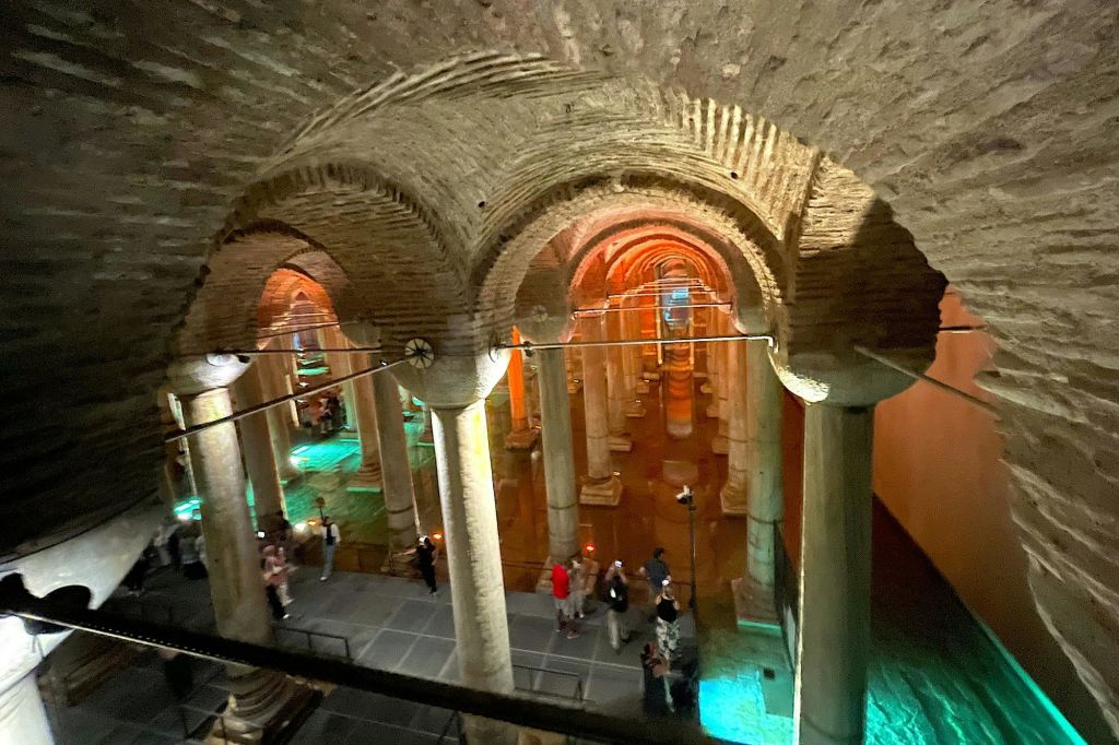 Stairs inside the basilica.