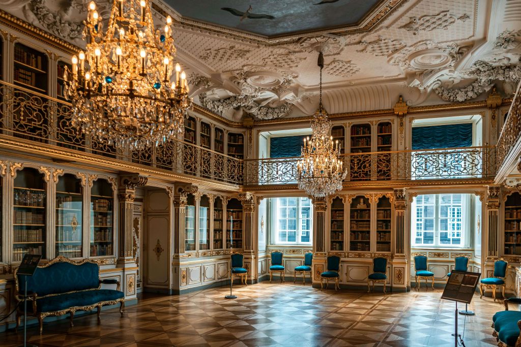 크리스티안스보르 궁전 내부의 왕립 도서관