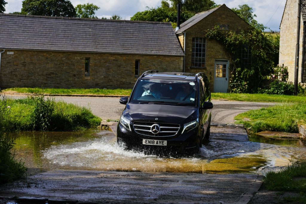 The supplier's tour vehicle in the Cotswolds