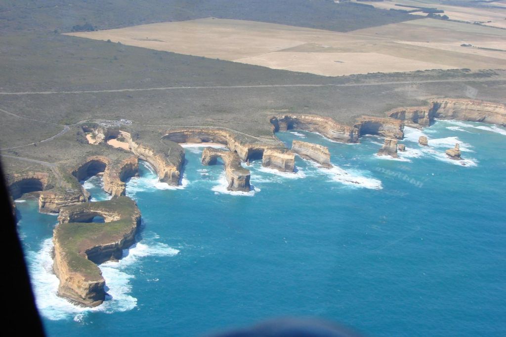 Rugged coastline from a helicopter