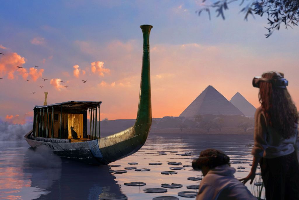 A solar barque, also known as a solar boat, is a vessel that was used in ancient Egypt to carry the pharaohs through the heav