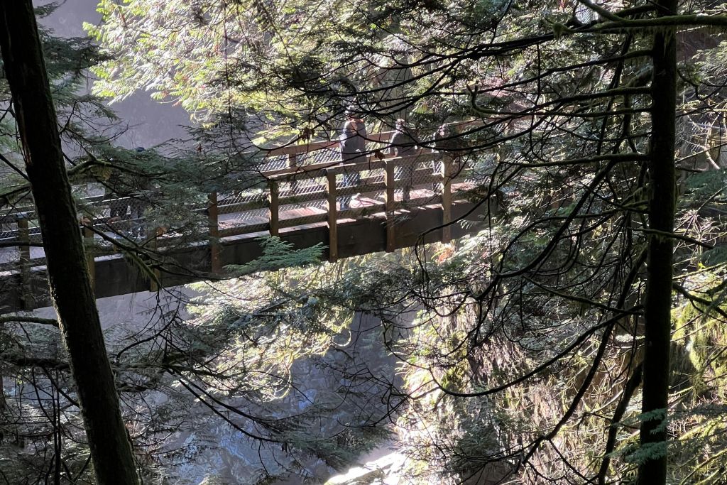 폭포가 내려다보이는 다리