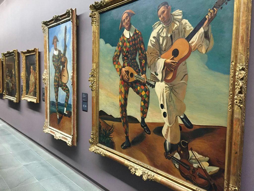 오랑주리 미술관 (Musée de l 'Orangerie) 안드레 데랑 (André Derain) 의 아를르캥과 삐에로의 3/4 풍경