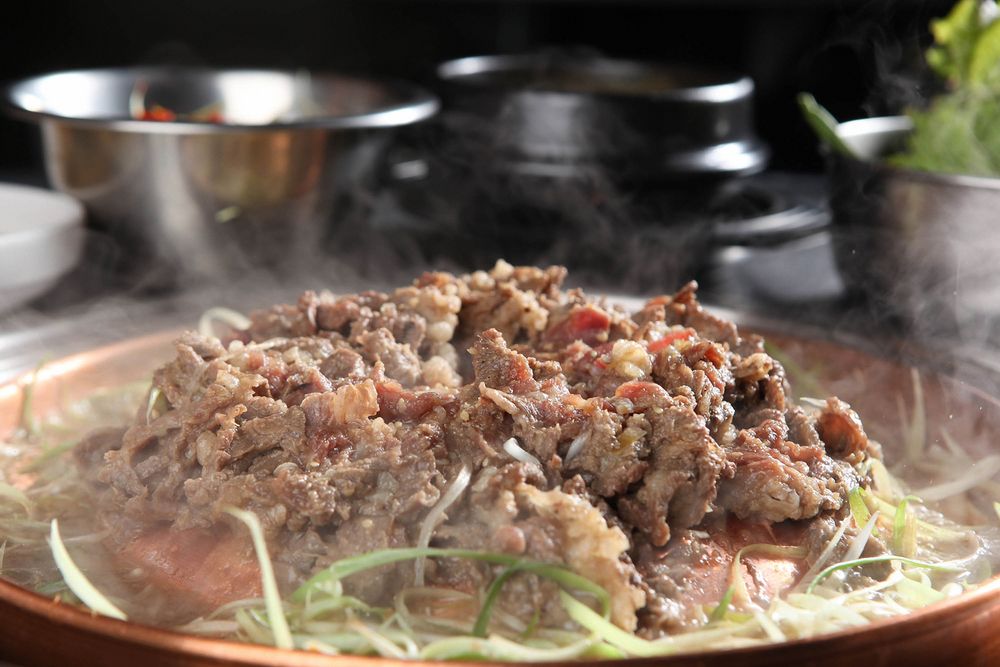 Traditional Pyongyang Bibim Naengmyeon (spicy buckwheat noodles)