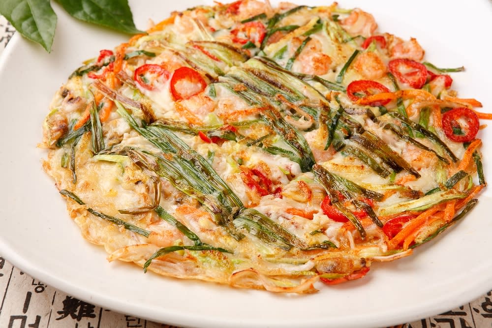 Cuttlefish and Seafood Pajeon (green onion pancake)