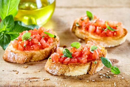 Tomato and basil bruschetta