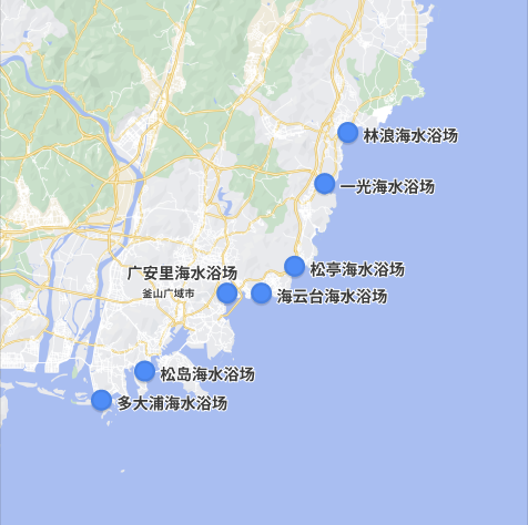 釜山主要海水浴场