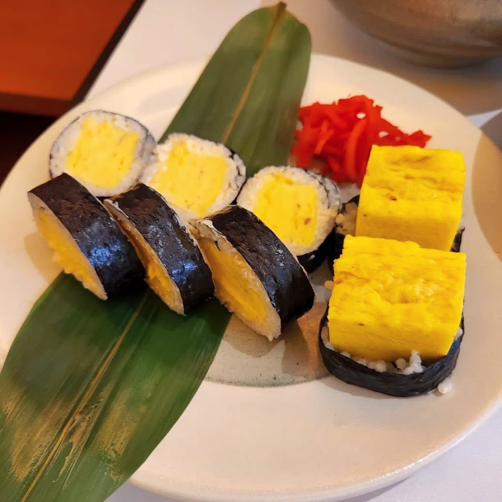 Egg Gimbap (rice rolled in omelet)