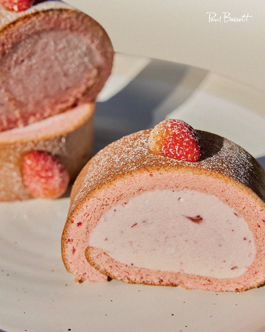 Strawberry Yogurt Cream Roll Cake