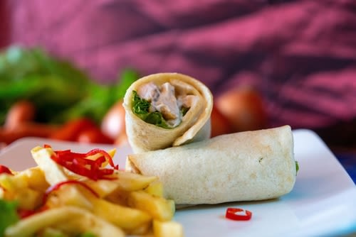 豆腐のシーザーラップ