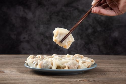 Mandu (dumpling) served on a plate