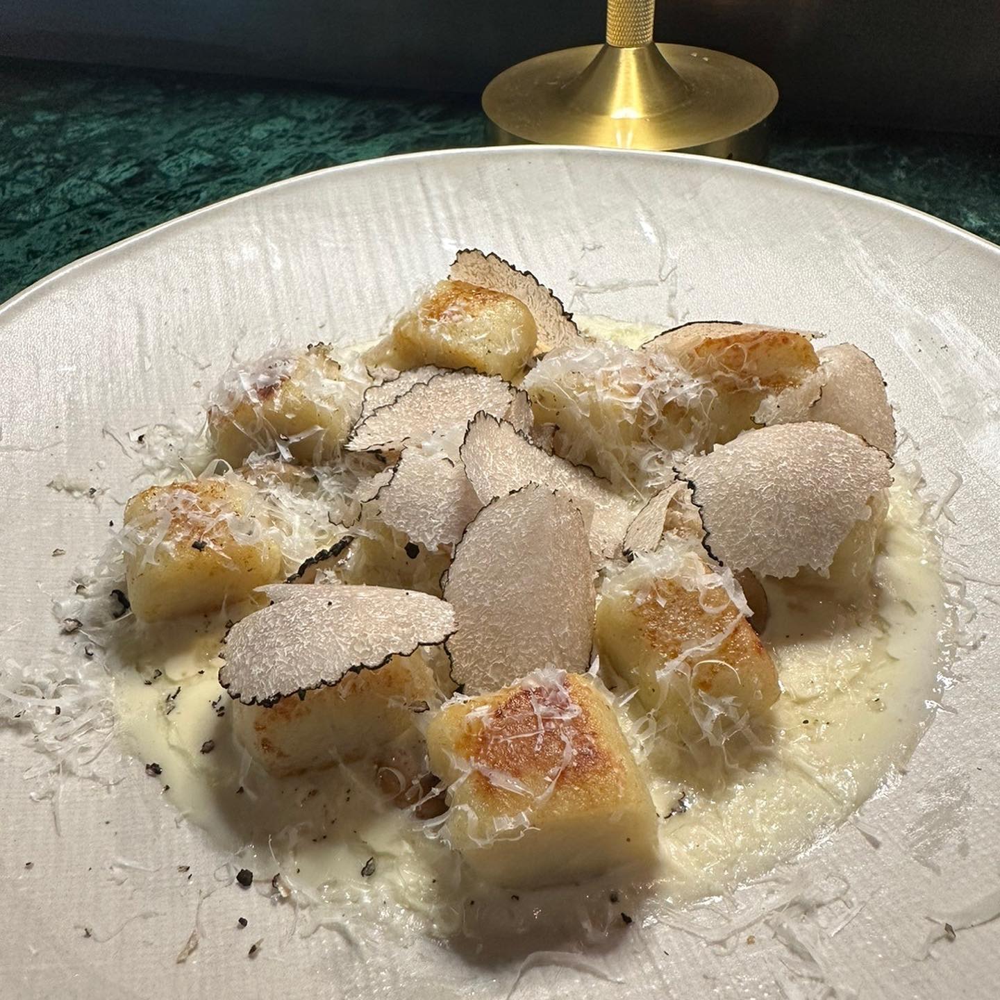 Black truffle cream gnocchi