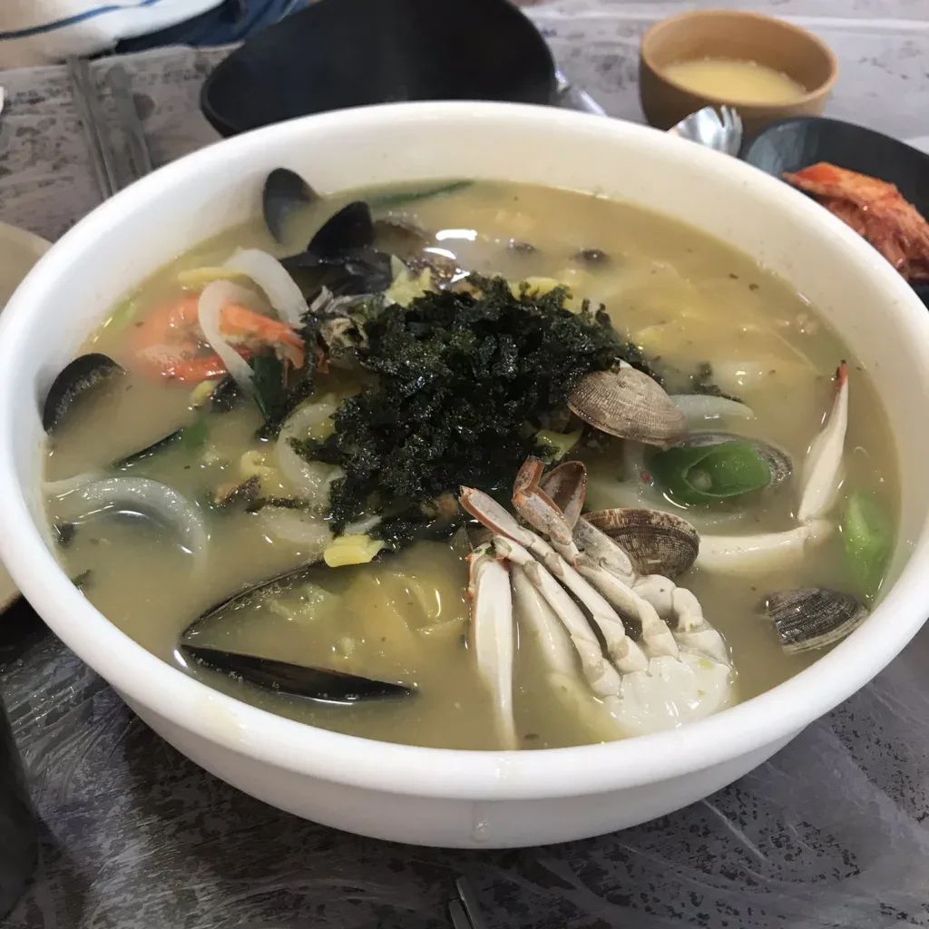 Seafood Kalguksu (knife-cut noodle soup)