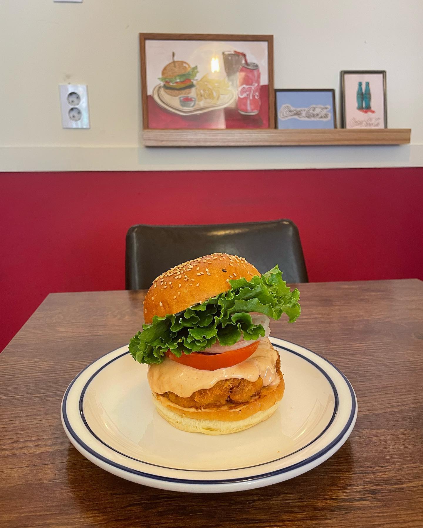 Sriracha shrimp burger