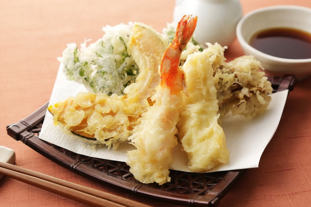 海老天ぷら定食＋冷しそば