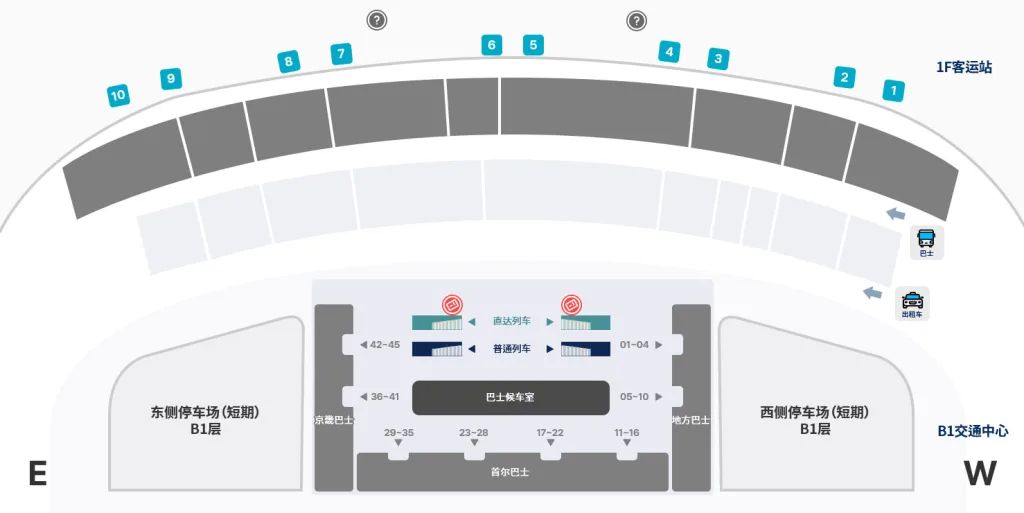 T2 B1层交通中心位置