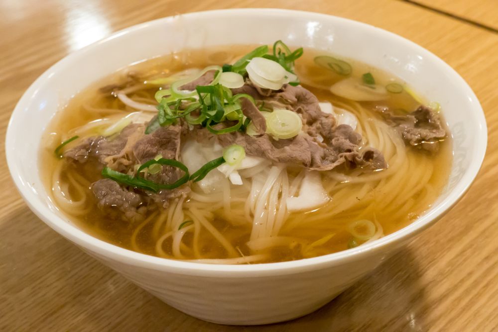 Spicy beef rice noodle soup