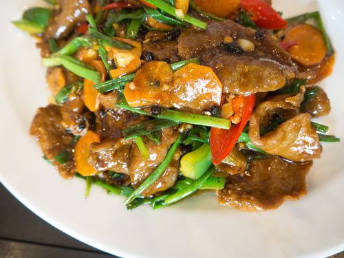 Black pepper pork and Deopbap (rice topped with some side dishes)