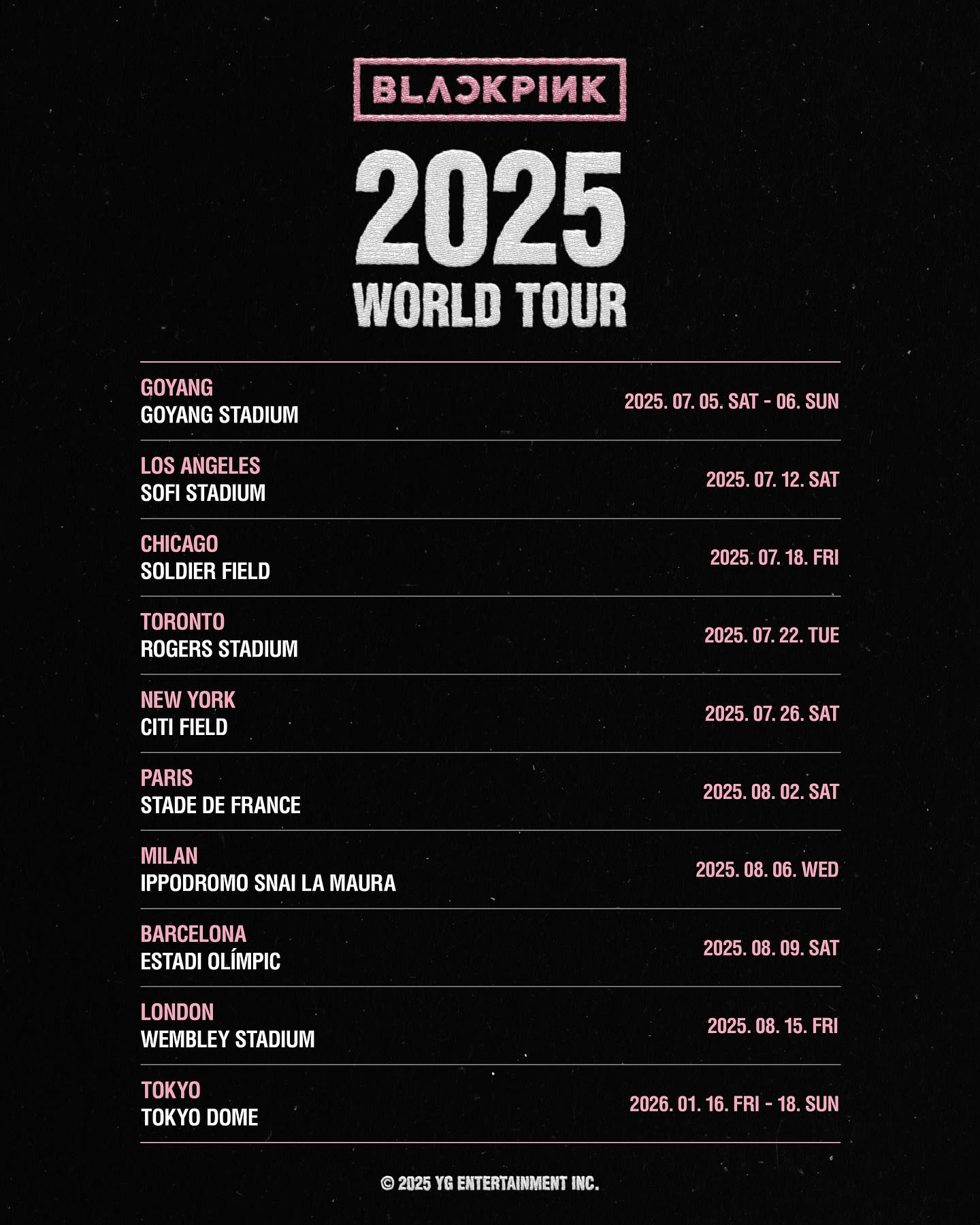 BLACKPINK 2025 ワールドツアー