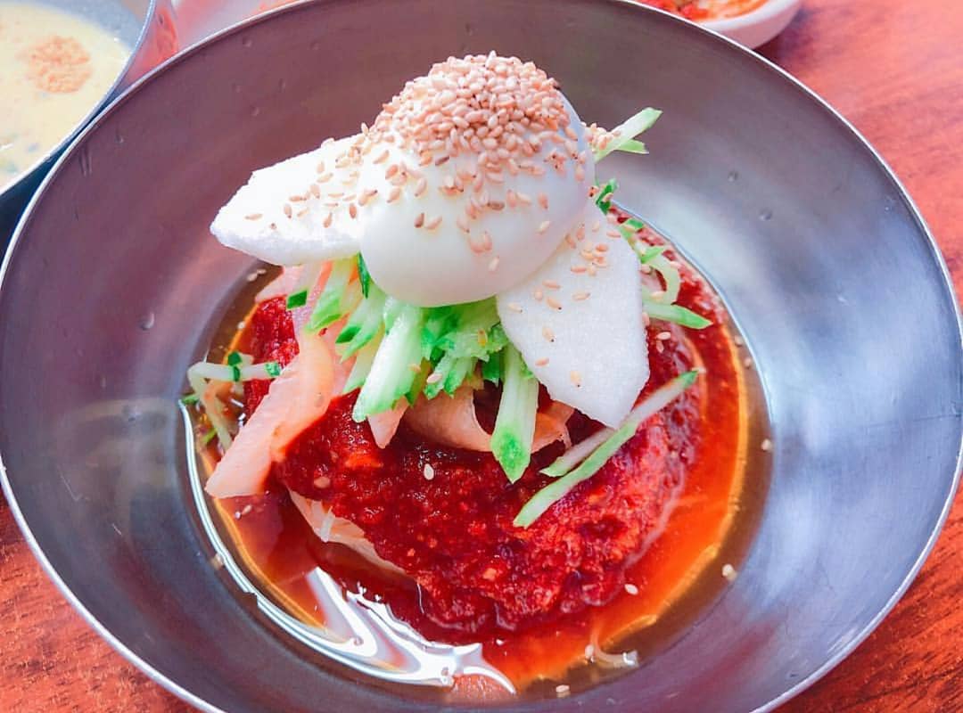 Bibim-millmyeon (Spicy buckwheat noodles)