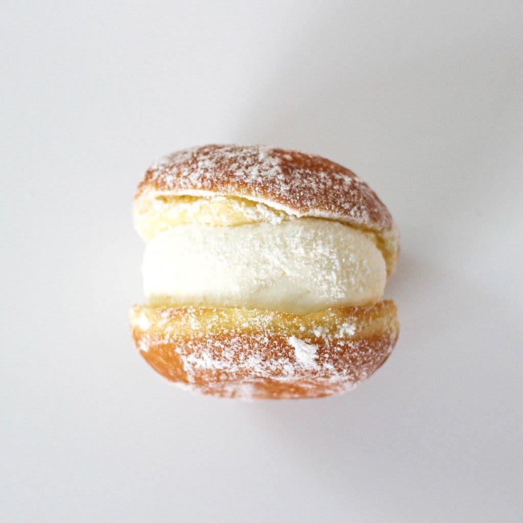 Milk whipped cream donut