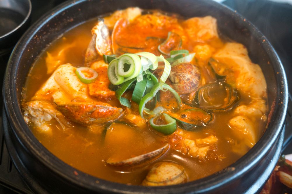 Sundubu-jjigae (soft bean curd stew)